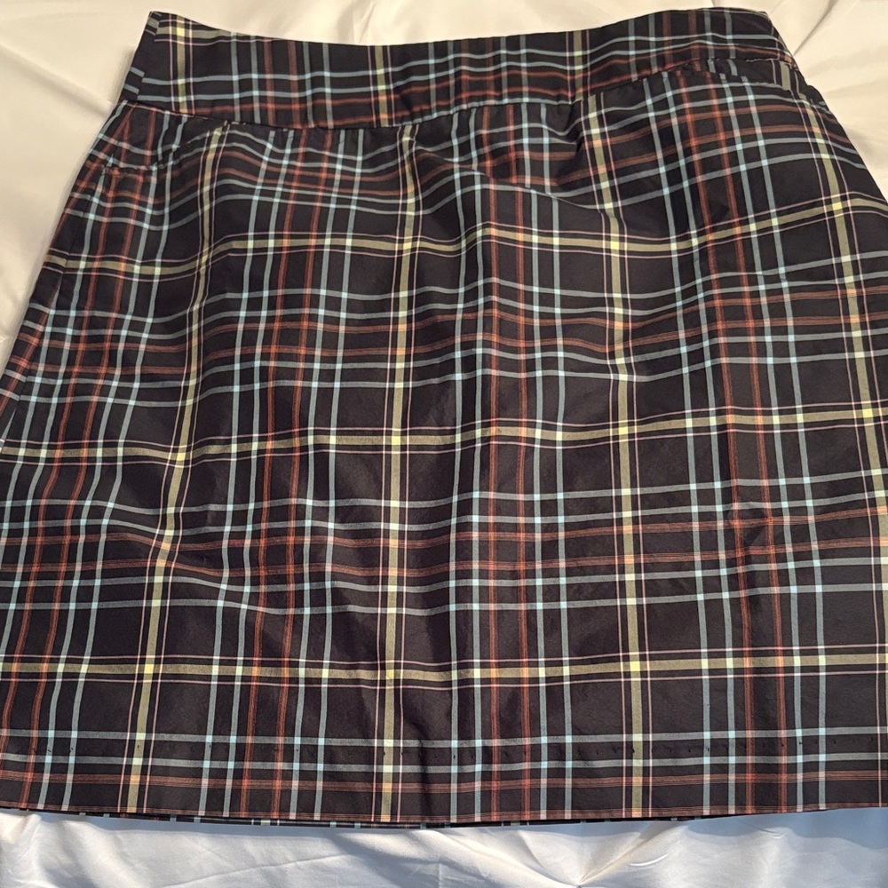 Bobby Jones Plaid Skort in Black, Blue, and Orange